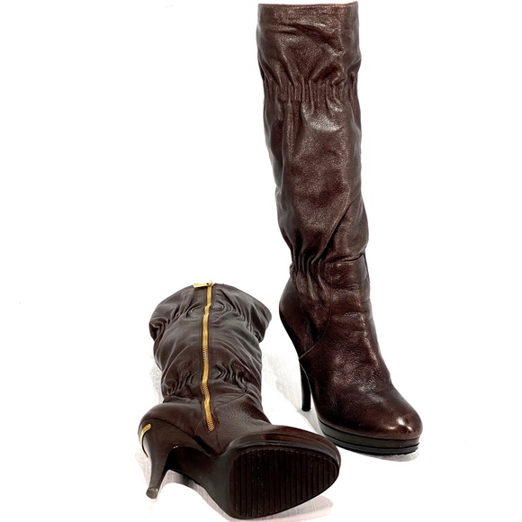 MICHAEL KORS 'Webster' Brown Scrunch Napa Leather - Picture 9 of 15